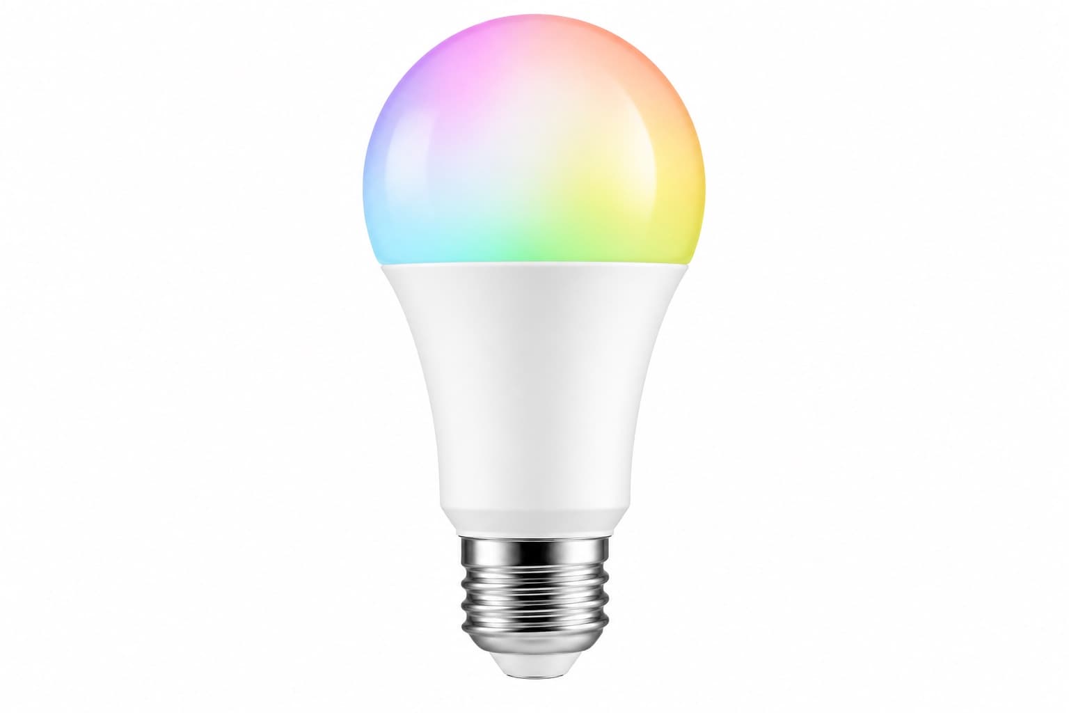 Color Smart LED Bulb, A19 - front product view on white background