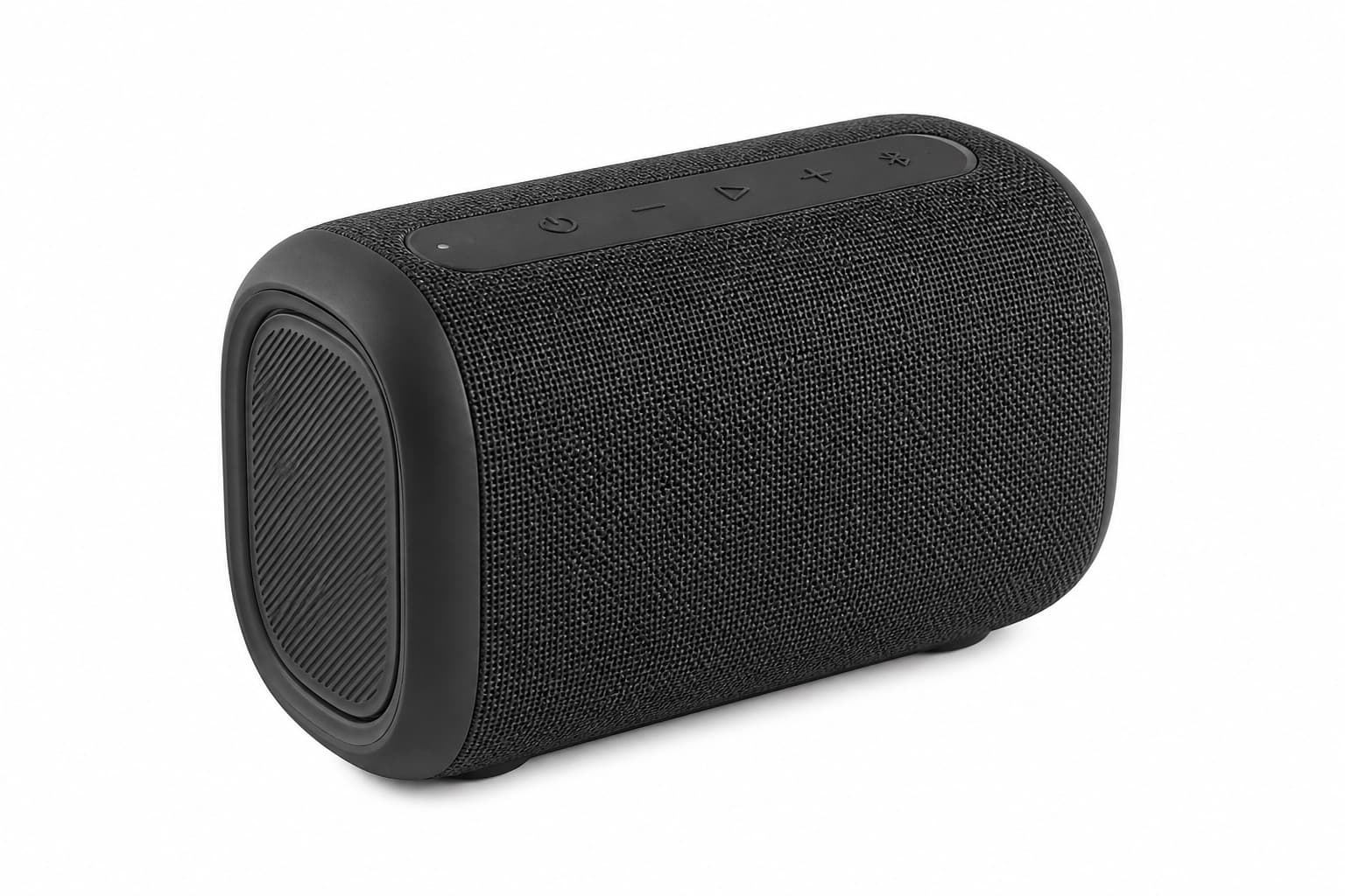 Compact Portable Bluetooth Speaker, Charcoal - front product view on white background
